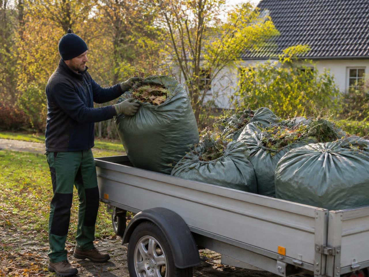 Aiajäätmed ja oksad laaditakse haagisele